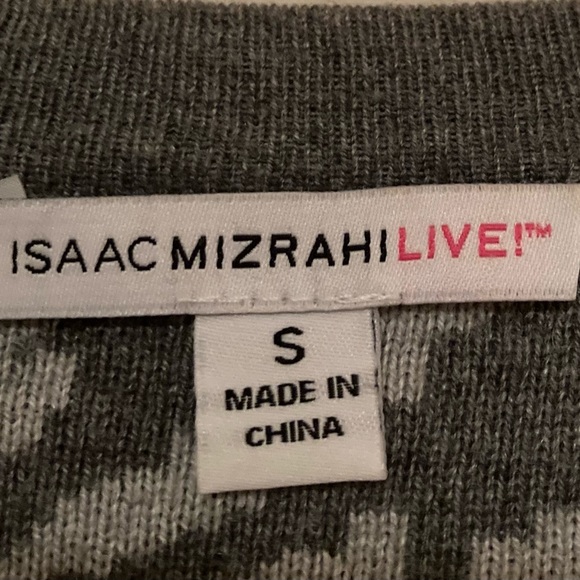 Isaac Mizrahi Live Grey and White Tunic Size Small - Picture 3 of 3